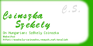 csinszka szekely business card